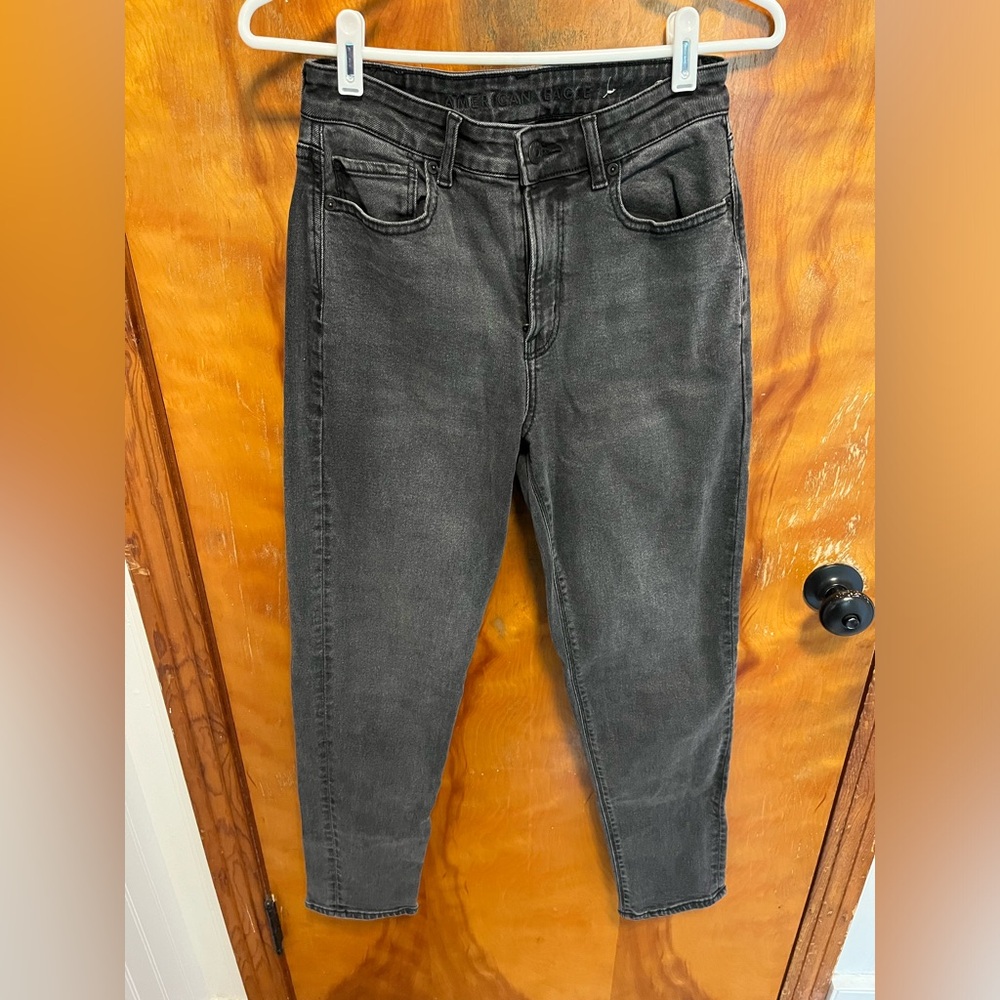 American Eagle Outfitters Dark Black High Rise Mom Jeans